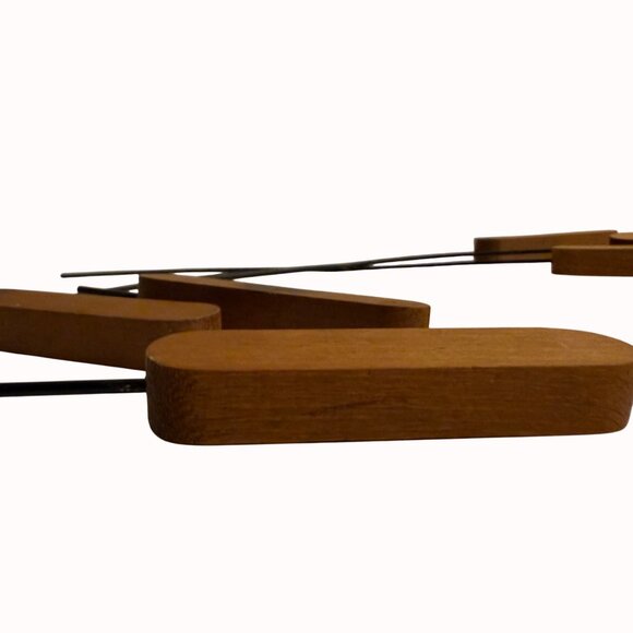 MCM Cattail Stems Wall Hanging Decorative Wood Metal Rustic Cabin Set of 2 - Picture 12 of 14